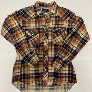 Wrangler Flannel Button Down Mens Medium